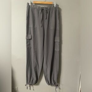 NWT Thread & Supply tencel cargo jogger in gray. Size Medium